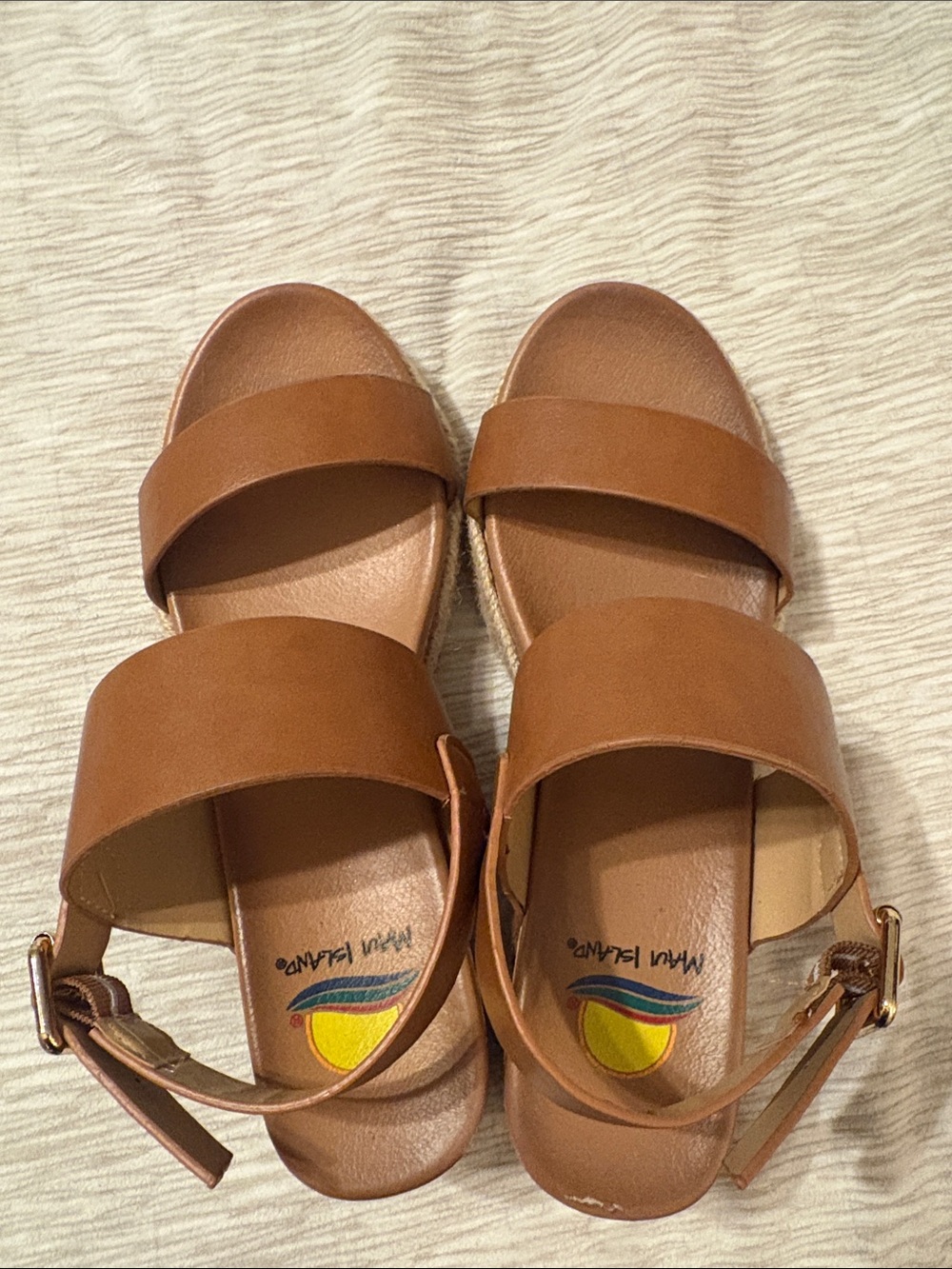 Maui Island Bella Women’s Tan Platform Espadrille Sandals Size 7 1/2M